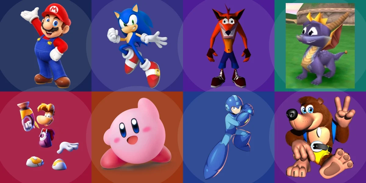 Cover Coloring Page - Platformer Mascots
